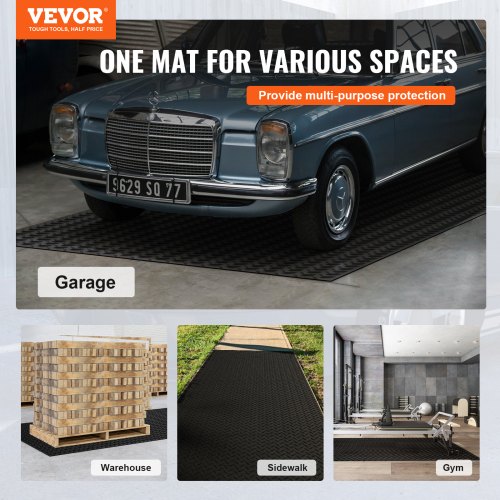 VEVOR Gummimatte 4625 x 1236 mm Bodenmatte SBR-Gummi Bodenbelag 3 mm Dicke Noppenmatte Diamant Tränenblech Bodenmatte Antirutschmatte Gummibelag Ideal für Garagen, Lagerhallen, Fitnessstudios, Gehwege