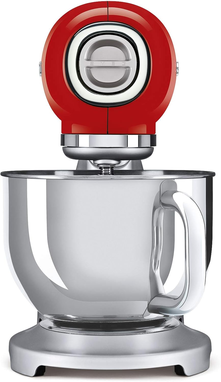 Smeg, SMF02PKEU Küchenmaschine, 10 Geschwindigkeitsstufen, Planetenrührwerk, Sicherheitsabschaltung, 2 Rührbesen, Kugelgriff aus Edelstahl, 800 W, Rose