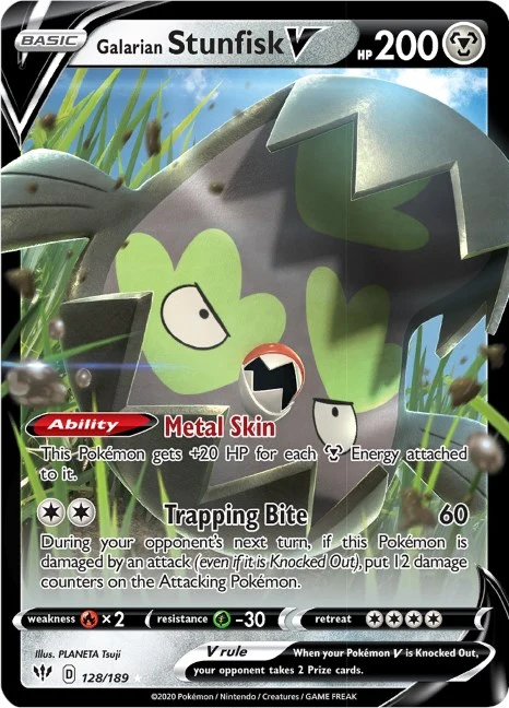 Galarian Stunfisk V (128/189) (SWSH03)