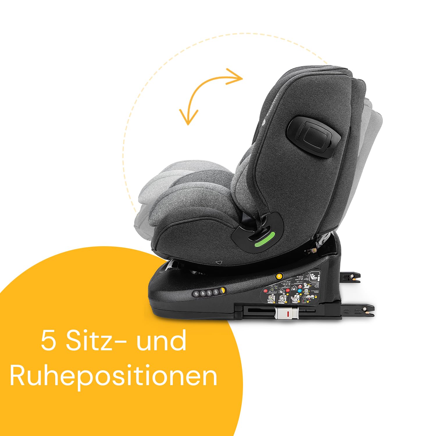 Osann Eno360 i-Size, drehbarer Kindersitz 40-150 cm, Reboarder mit Isofix, Baby Autositz �C Dark Grey Melange