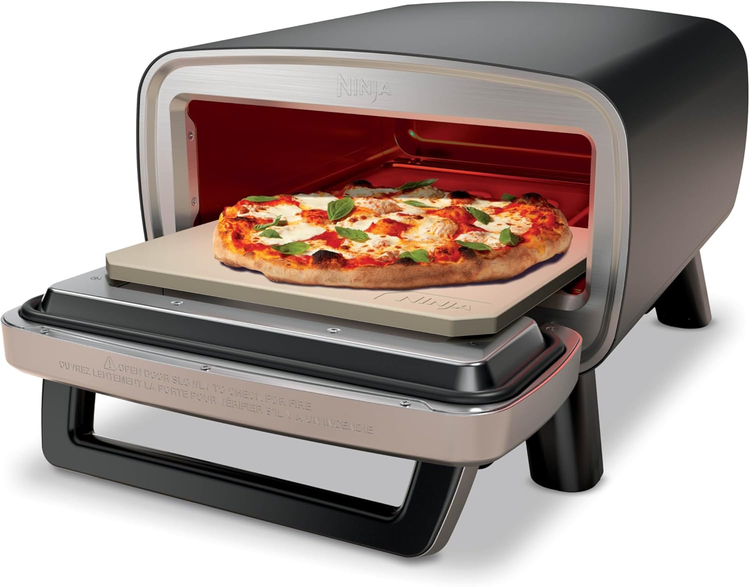 Ninja Artisan Outdoor Pizza Oven  12-inch  3-minute Pizza  Neapolitan  Thin Crust  New York Chicago  Custom  700F Max Temperature  Electric Heat  Bake  Broil  Proof  Warm  MO201