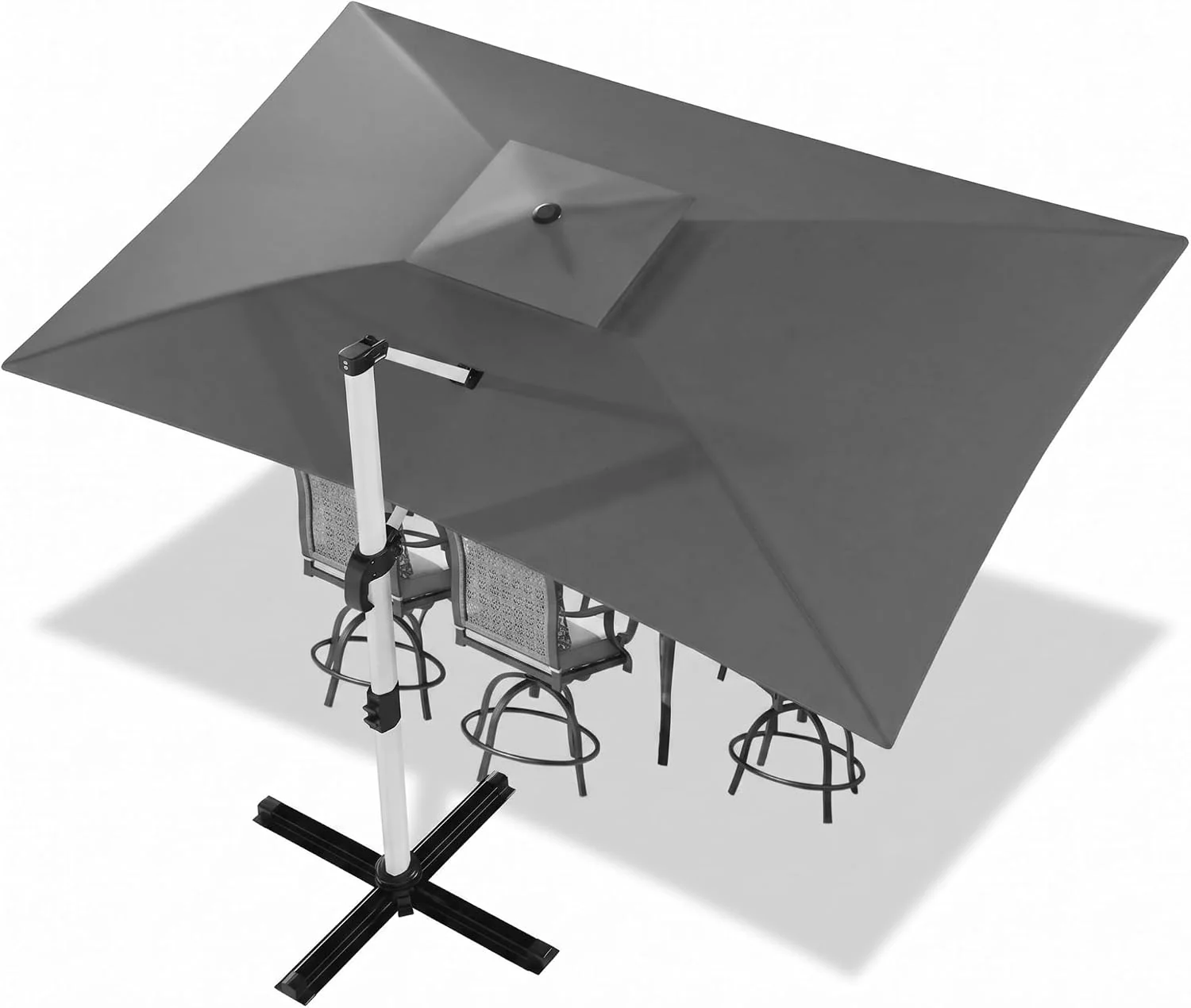 Devoko Sonnenschirm Groß Ampelschirm 300x400 cm, Sonnenschutz UV50+, 360°Rotation, Grau