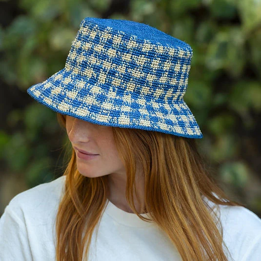 Bob Hat Raphia �?Blue | Artisan-Made Raffia Hat