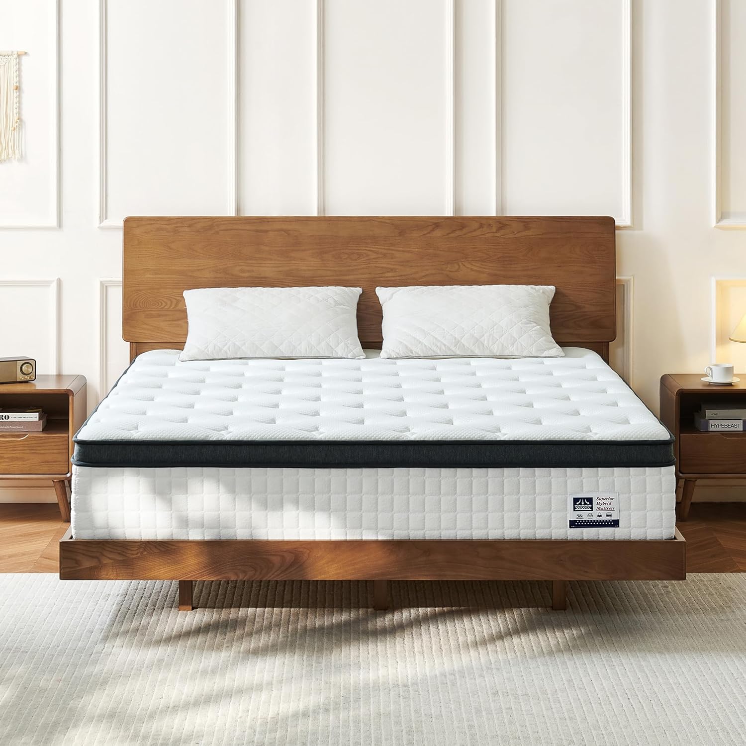 12 Inch Full Mattress, Medium Firm Full Size Hybrid Mattress with Pocket Springs for Breathability, Pressure Relief, Motion Isolation, Pro Coil Edge Support, CertiPUR-US Certified