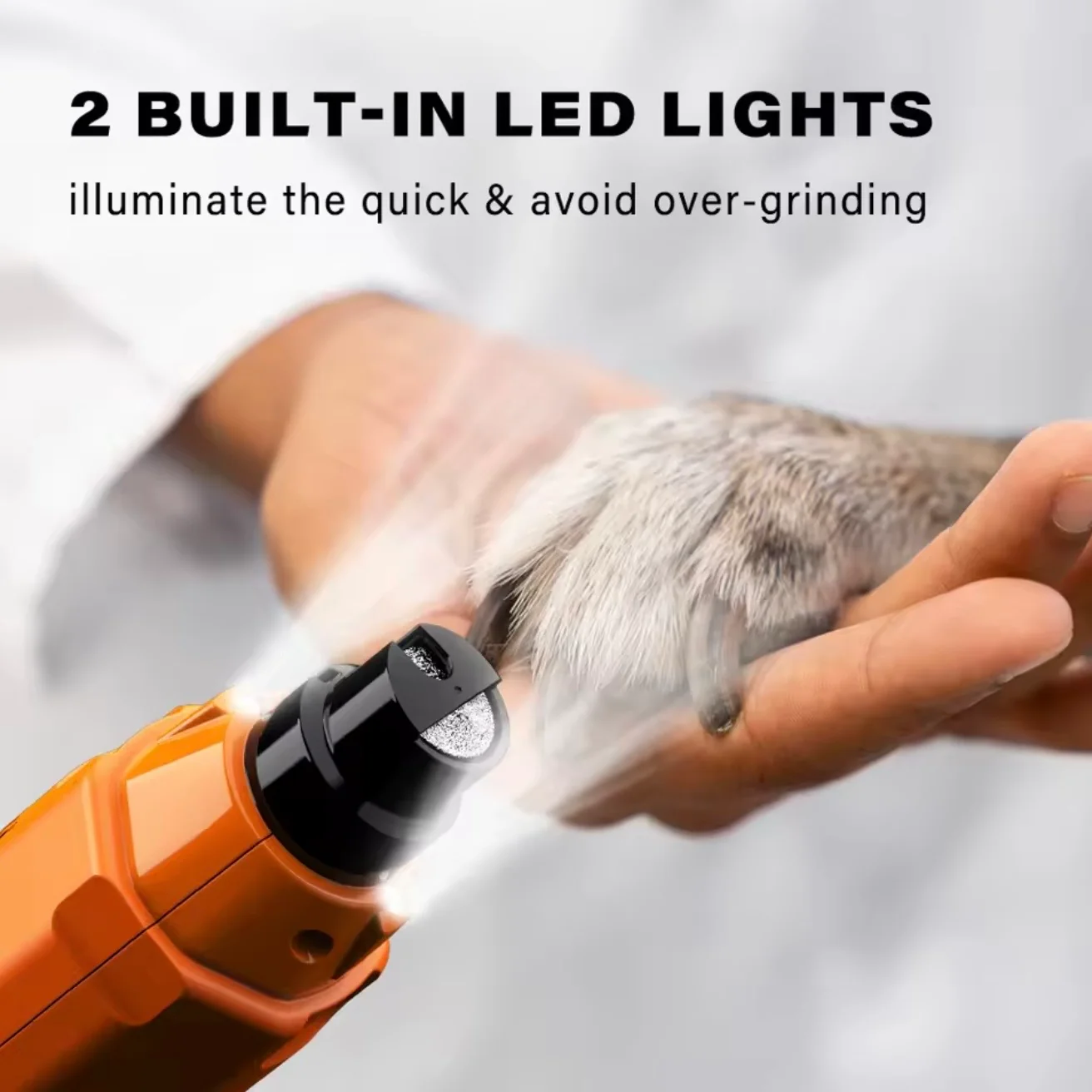 Dog Nail Grinder �C 6-Speed Settings, Dual LED & USB Rechargeable