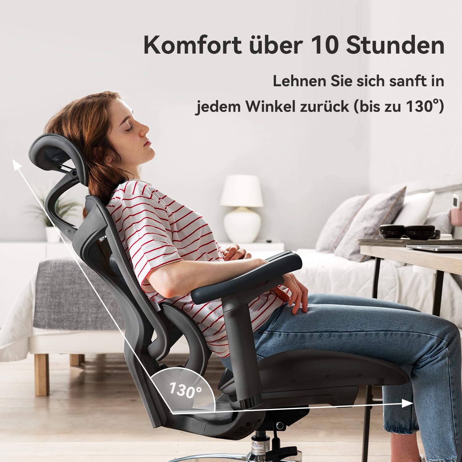 SIHOO Doro C300 Bürostuhl Ergonomisch mit Dynamischer Lendenwirbelstütze für Büro und Homeoffice