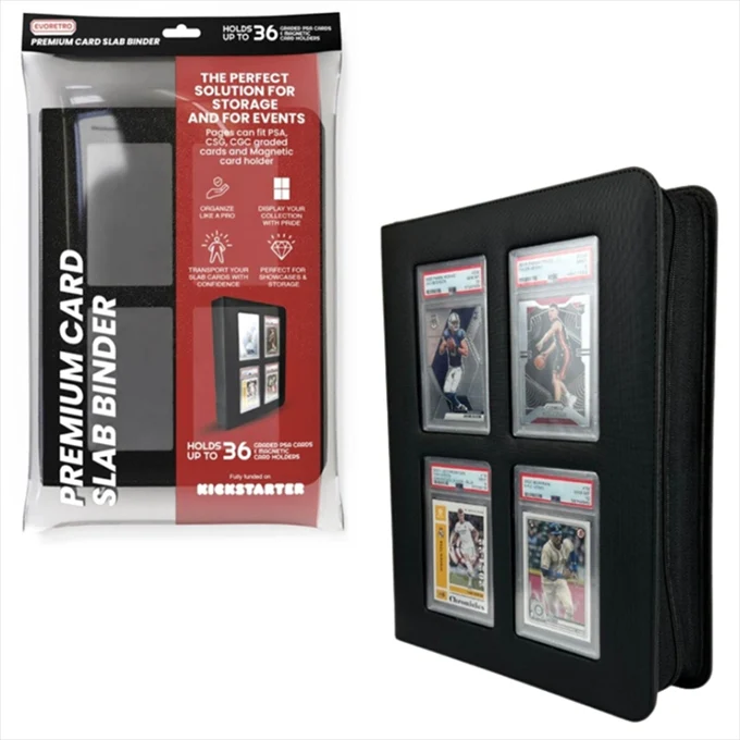 EVORETRO – Premium Card Slab Binder with Window – Black