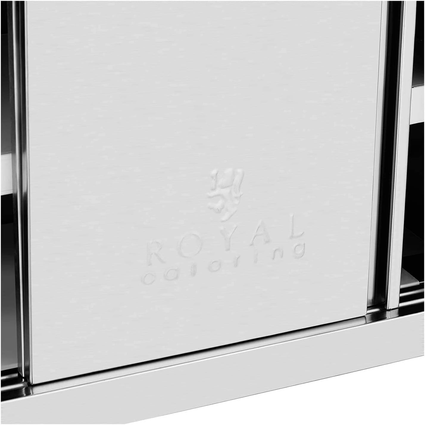 Royal Catering RCAT-90/40/50-C - Armadietto pensile 900 x 400 x 500 mm, capacità di carico per scomparto 60 kg, pensile per cucina, armadio da parete (acciaio inossidabile, 2 ante scorrevoli)
