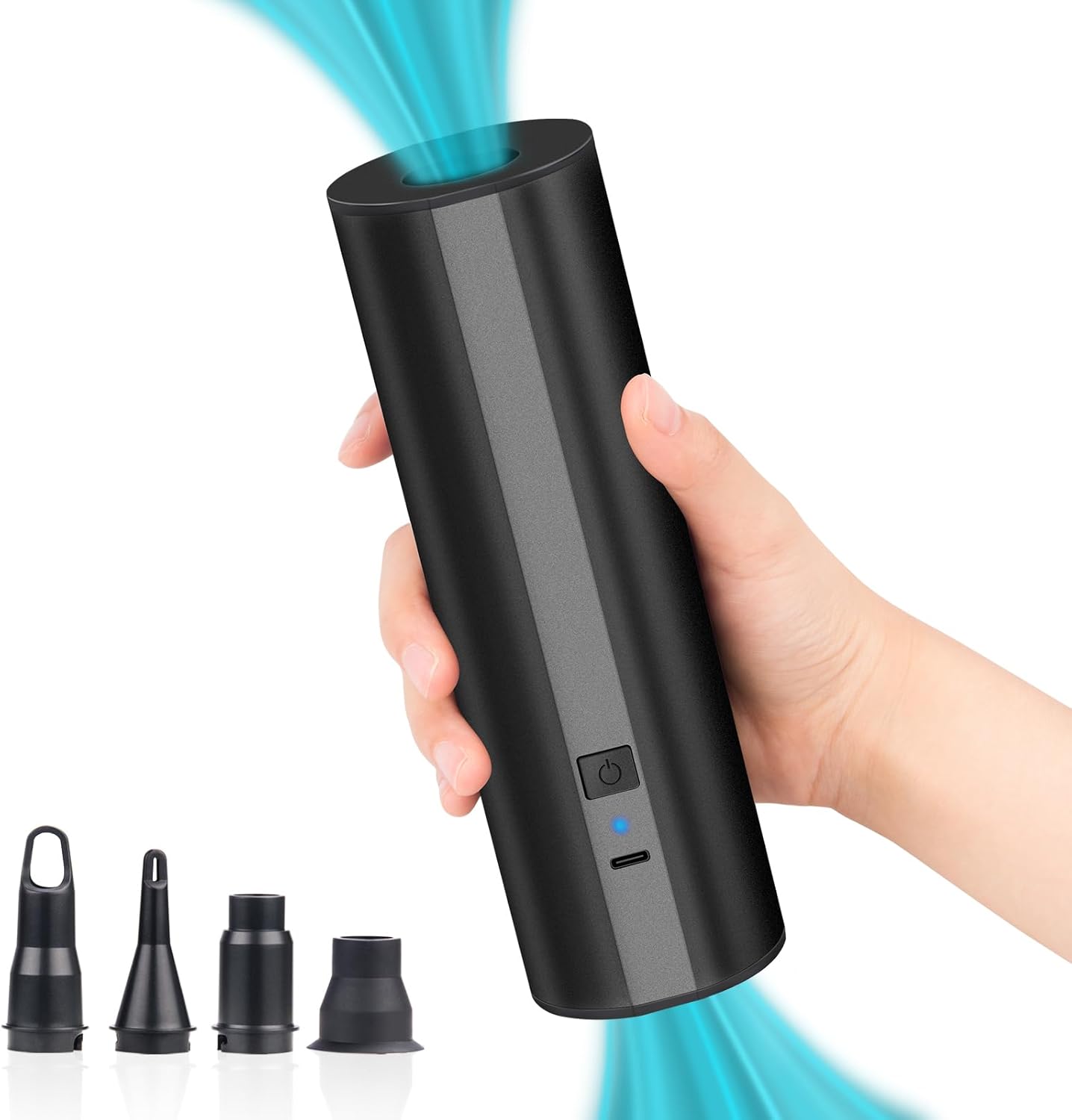 Pompa Elettrica per Materasso Gonfiabile, Pompa Elettrica Ricaricabile, Gonfiatore Elettrico per Gommoni, Piscina Gonfiabile, Giocattoli, Palloni per Yoga, Pompa Elettrica Portatile con 4 Ugello
