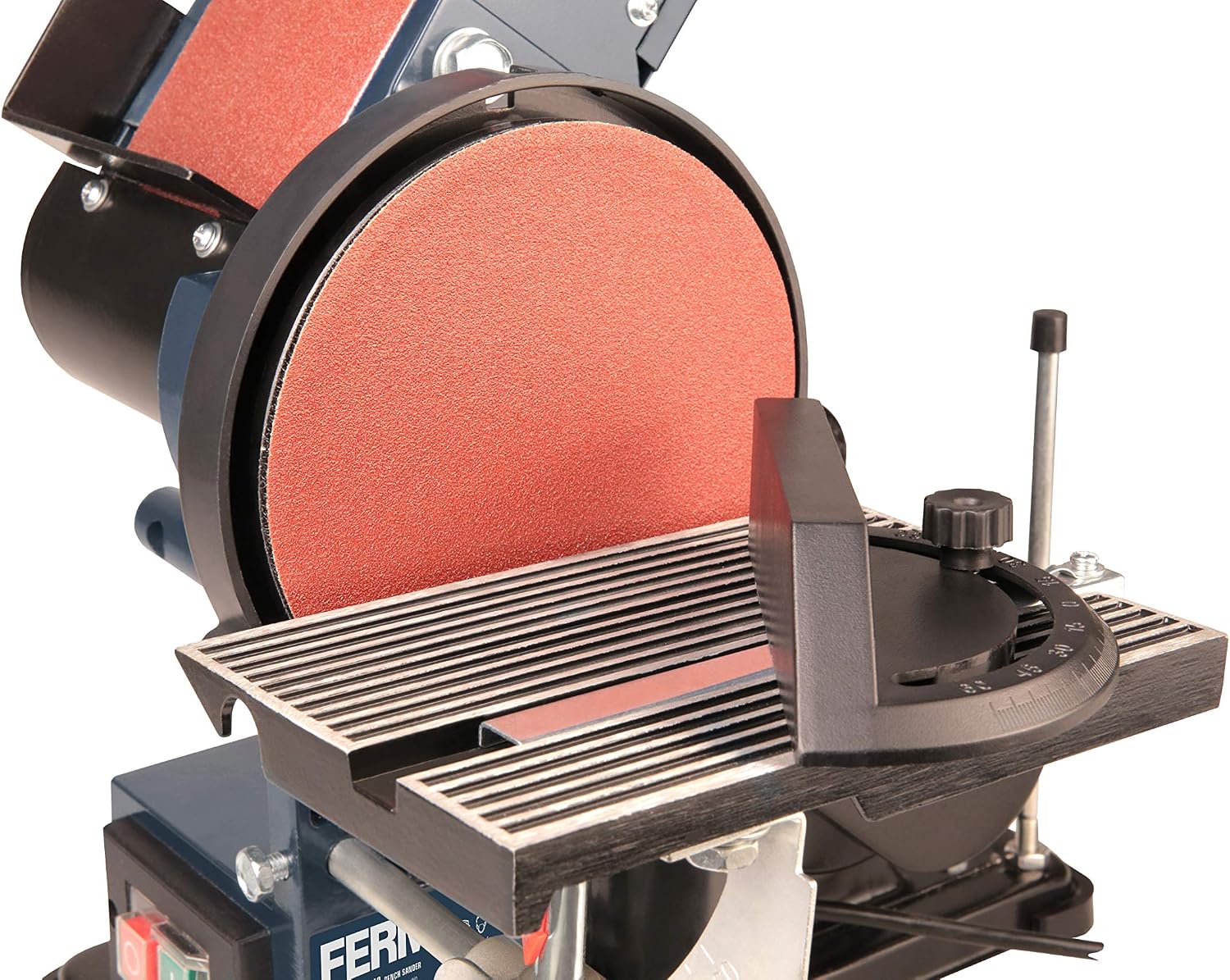 FERM Levigatrice da Banco Combinata 350W - 150mm. Include 2 Nastri Abrasivi (G80 e G120) e 2 Dischi Abrasivi (G80 e G120)