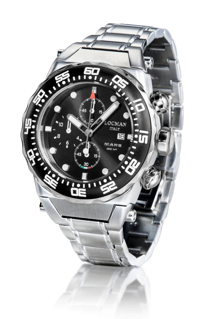 Orologio Locman Mare crono 300mt nero acciaio 0560A01A-00BKNKB0