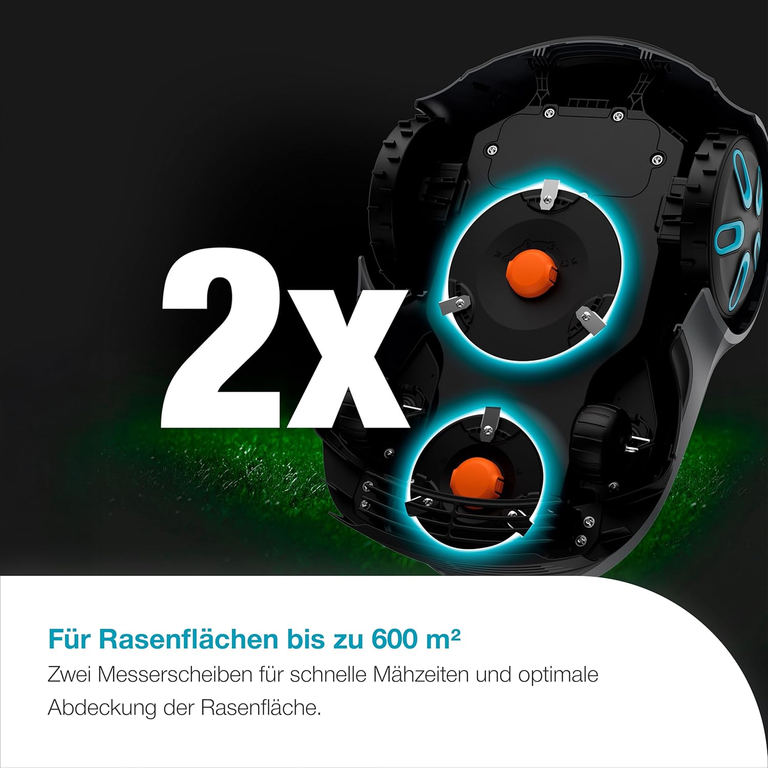 Gardena smart SILENO Free Set 750 m² Mähroboter, kabellos, für Rasenflächen bis 750 m², LONA Intelligence, ohne Begrenzungskabel, leiser Betrieb, intelligenter Mäher mit App Steuerung (19924-47)