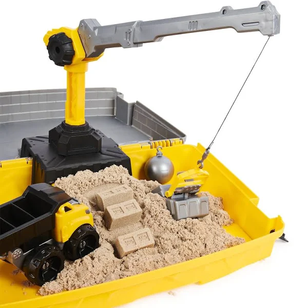 Kinetic Sand Construction Site Playset with Vehicle & Brick Mold for Kids Aged 3