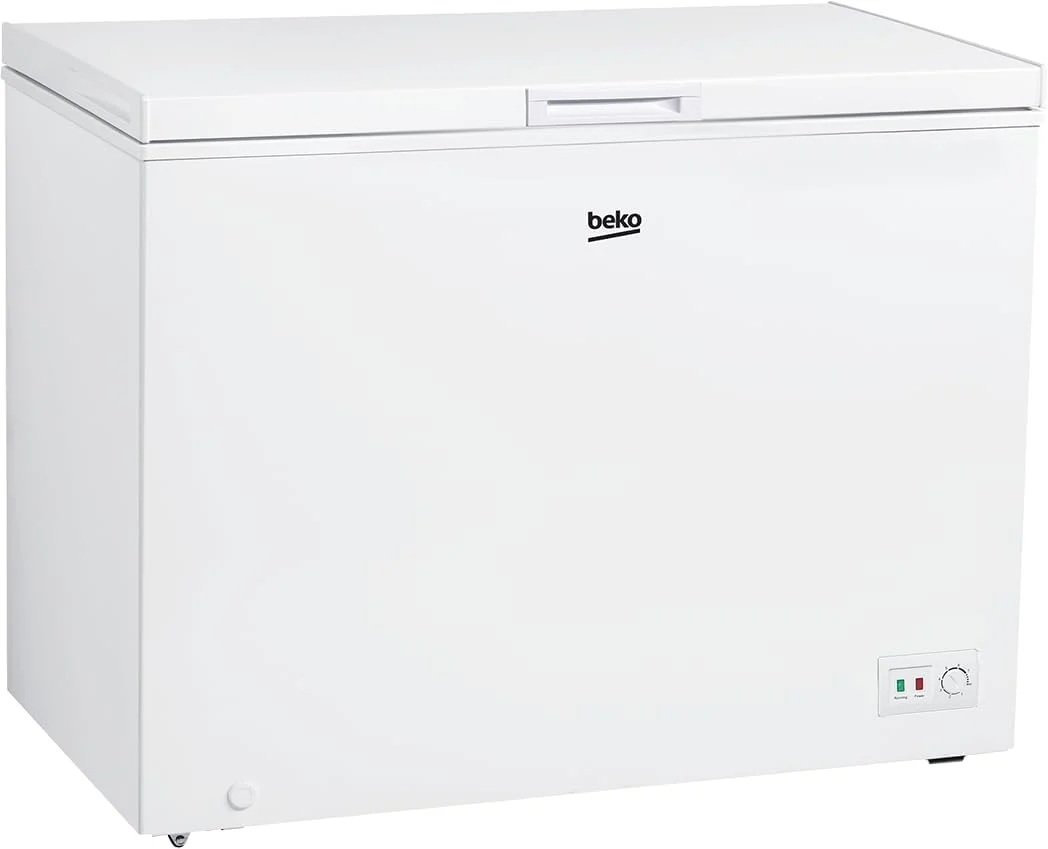 Beko Gefriertruhe, 308 l, 40 db, Weiß, CF316EWN, Kühltruhe, Nutzvolumen, 1 Gefriergutkorb, Temperaturalarm, Transportrollen