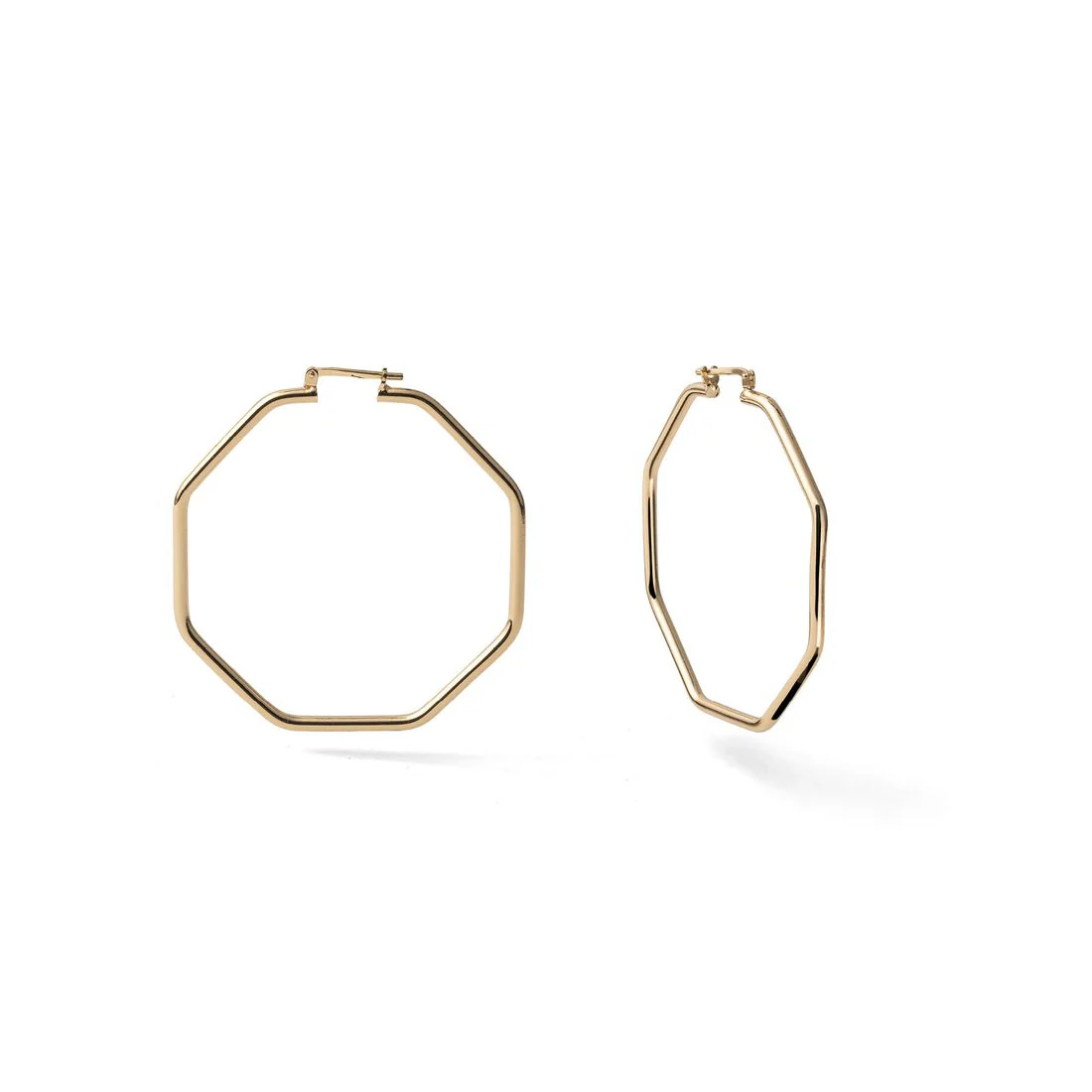 Orecchini Unoaerre semicerchio dorati a cerchio ottagonale grandi 2754