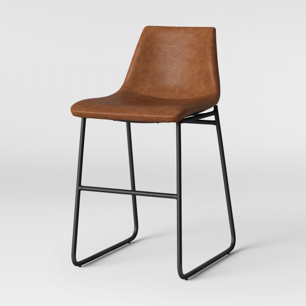 Project 62 Bowden Upholstered Molded Faux Leather Counter Height Barstool Caramel