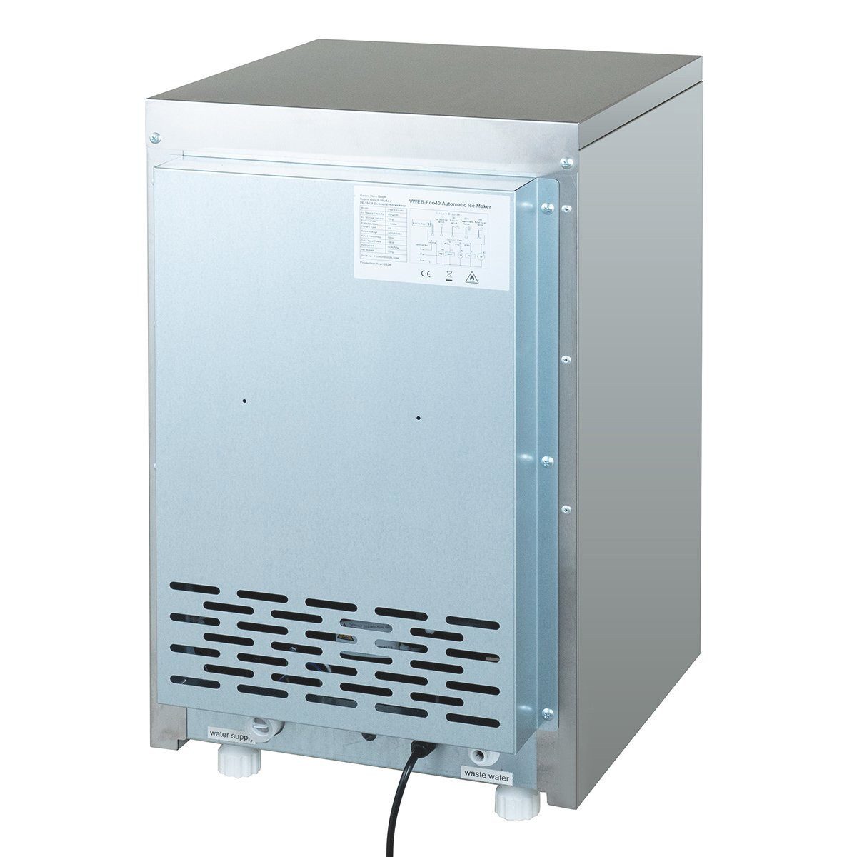 Elektrischer Eiswürfelbereiter Eiswürfelbereiter ECO 40 kg Eiswürfelmaschine Edelstahl