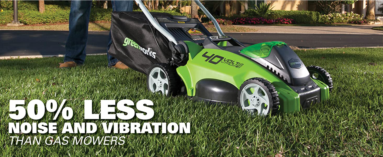 Greenworks 40V 16" Cordless Electric Lawn Mower, 4.0Ah Battery and Charger Included f
