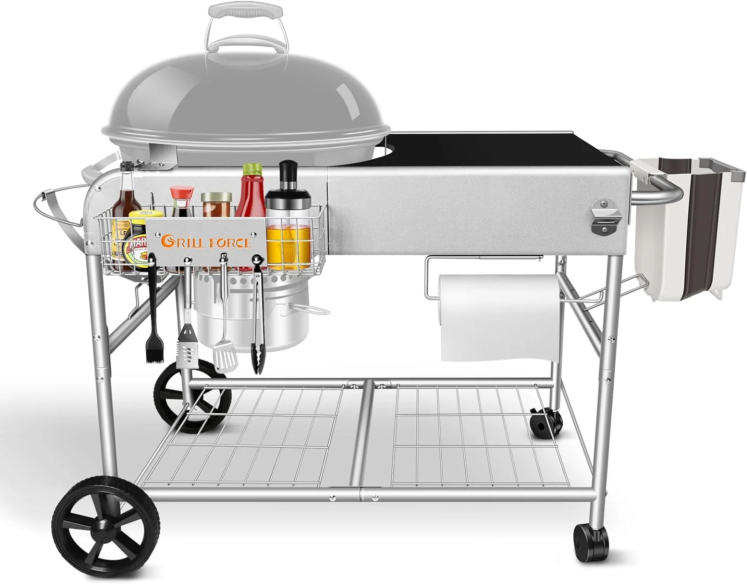 Outdoor Grill Table Cart for Weber Charcoal Grills | Fits 18" and 22" Models