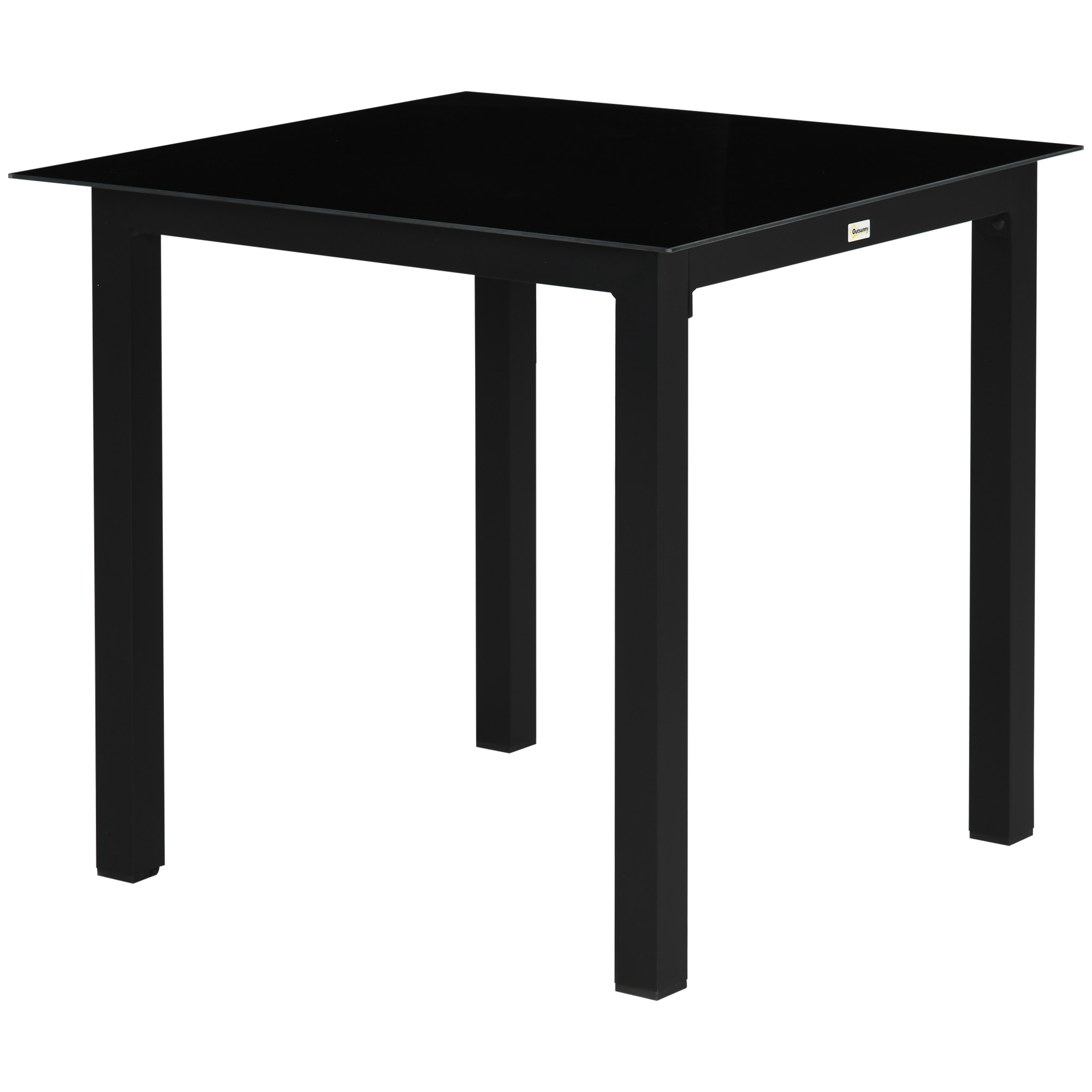 Outsunny Gartentisch Outdoor-Tisch Outdoor-Loungetisch, wetterbeständig, 80 x 80 x 74 cm, Schwarz