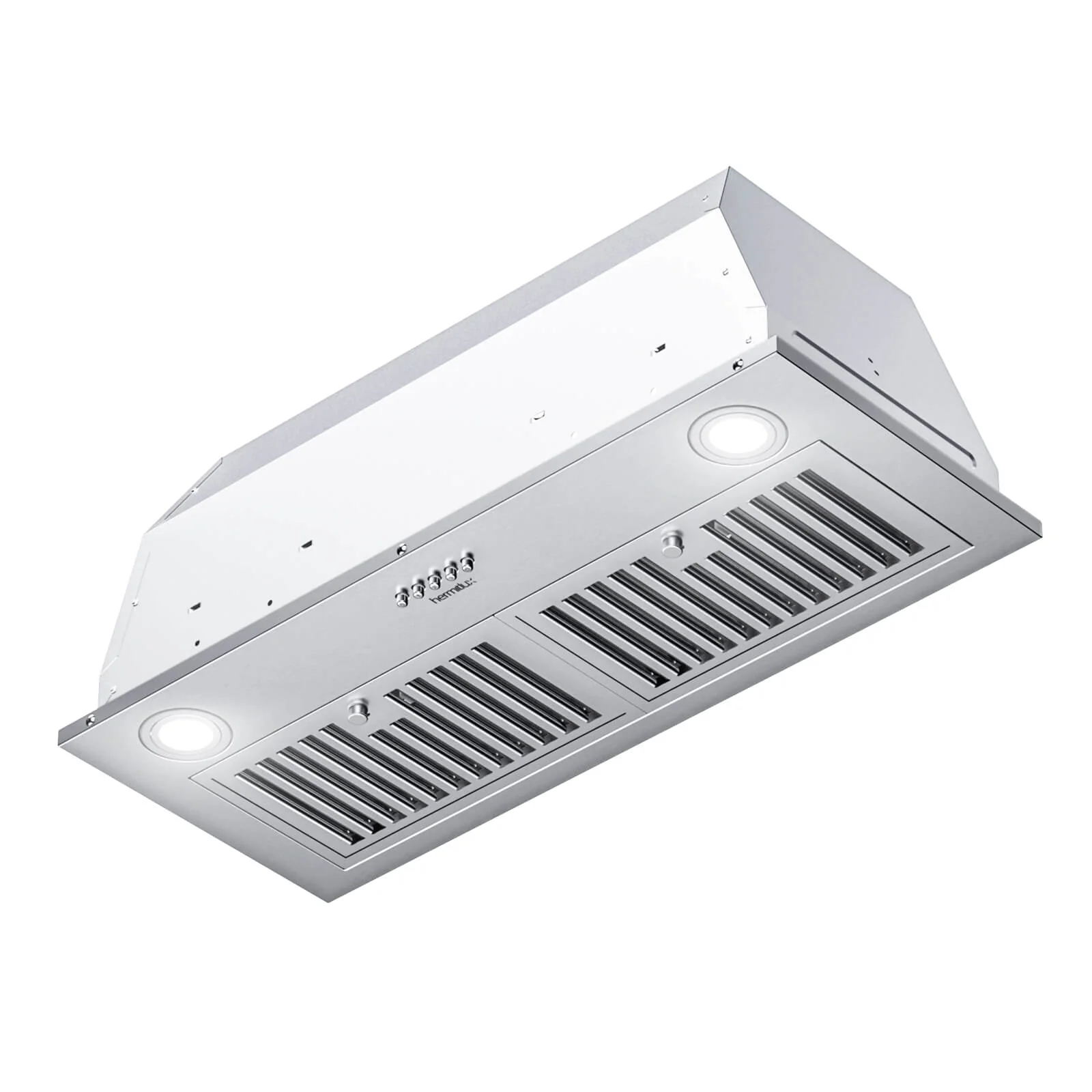 hermitlux 30&prime;&prime; Insert Range Hood HMX USB13G70 AC, 600 CFM, 3 Speed, LED Light, Ducted/Ductless, Stainless Steel