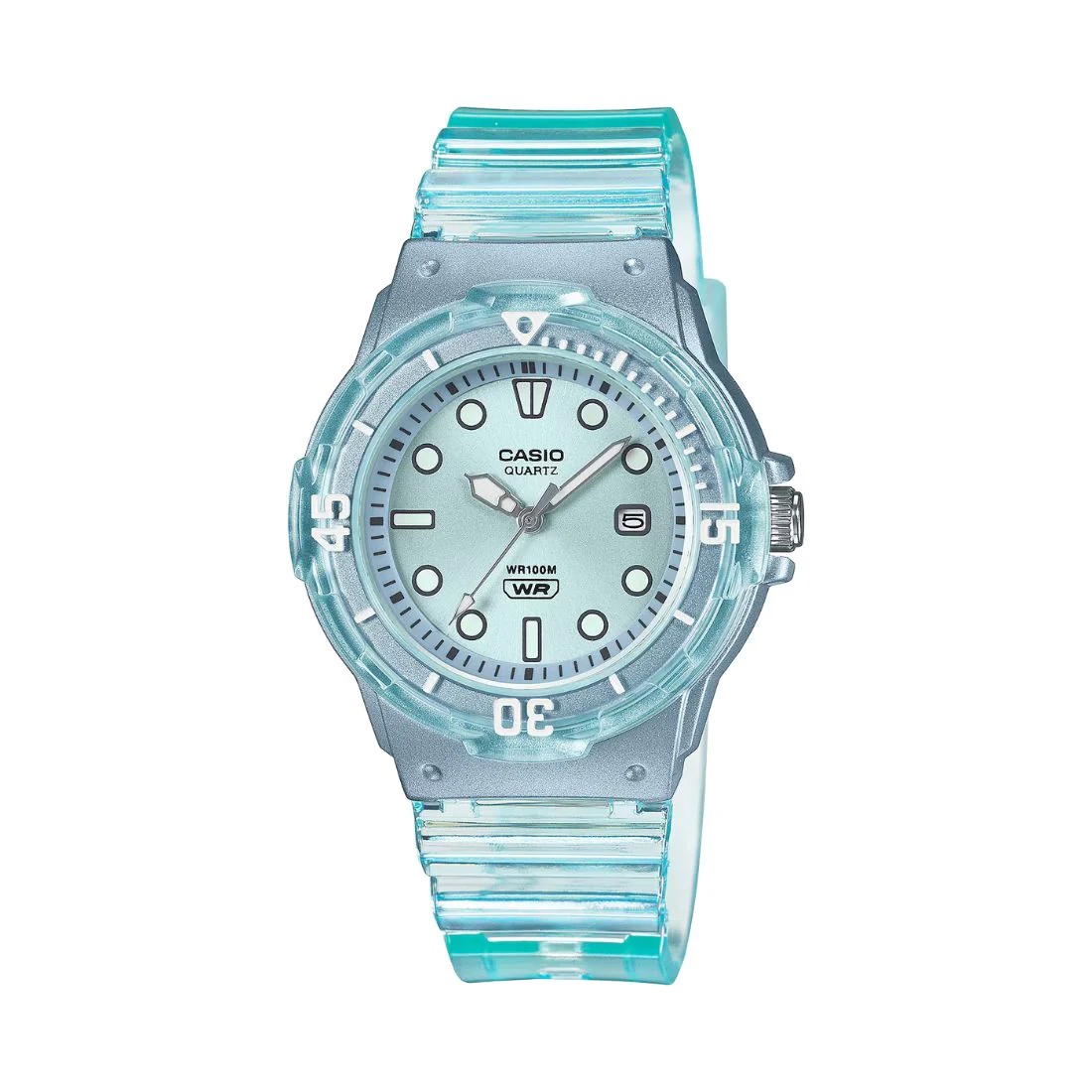 Orologio Casio LRW-200HS-2EV in resina trasparente azzurra