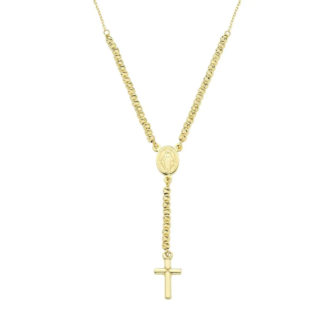 Collana Amen Stile Rosario con sfere diamantate dorata CLCRMIGGD4