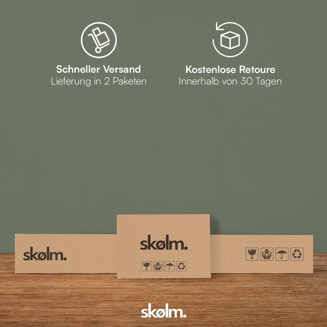 skølm Floki Massivholzbett 90x200 cm aus Eiche - hochwertiges Bettgestell - Bettrahmen mit Bettkopf - Holzbett in Natur geölt - Einzelbett 90x200 cm - Futonbett