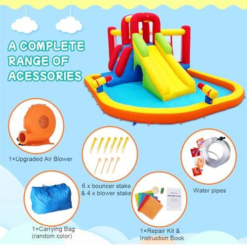 Ballsea Castello gonfiabile con ventola, materiale di alta qualità, certificato di sicurezza, uso umido e asciutto, ideale per interni, esterni, compleanni e feste in famiglia : Amazon.it: Giochi e giocattoli