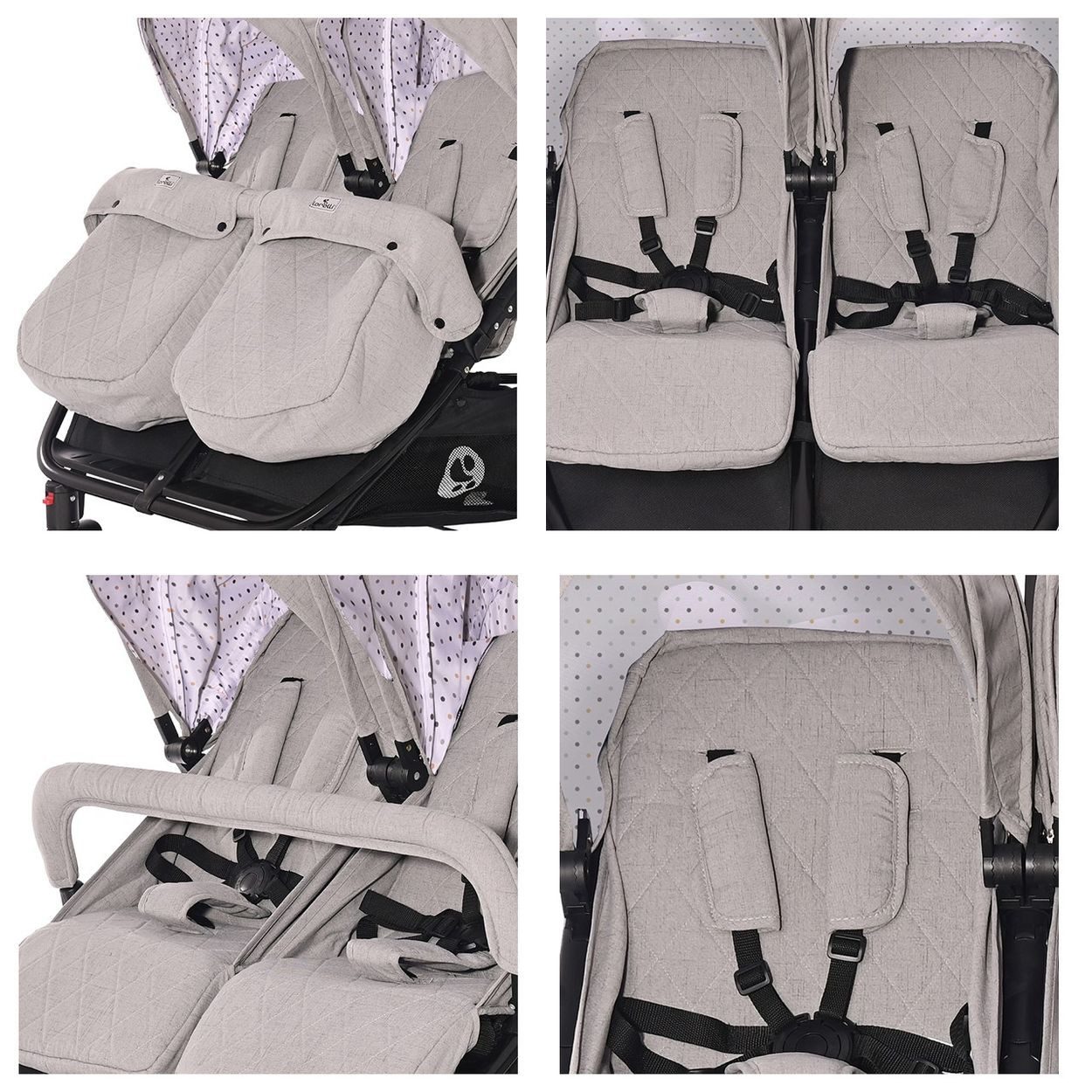 Zwillings-Kombikinderwagen Geschwisterkinderwagen Duo