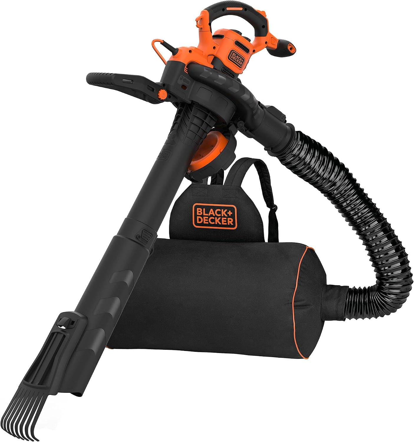 BLACK+DECKER Soffiatore/Aspiratore/Trituratore a filo con ZAINO e RASCHIETTO per i detriti più ostinati 3000 W. BEBLV301-QS