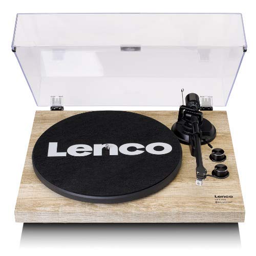 Lenco Giradischi LBT 188   Bluetooth   Trasmissione a cinghia   2 velocità 33 e 45 giri   Anti Skating   Digitalizza vinile in MP3   Marrone scuro, LBT 188 WA, Noce : Elettronica
