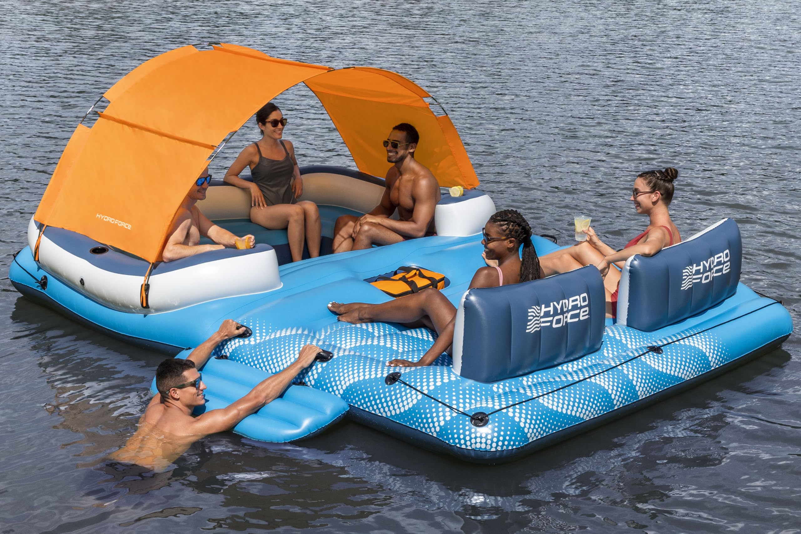 Bestway Hydro Force Tropical Breeze Badeinsel für 6 Personen 389 x 274 cm aufblasbar robust groß