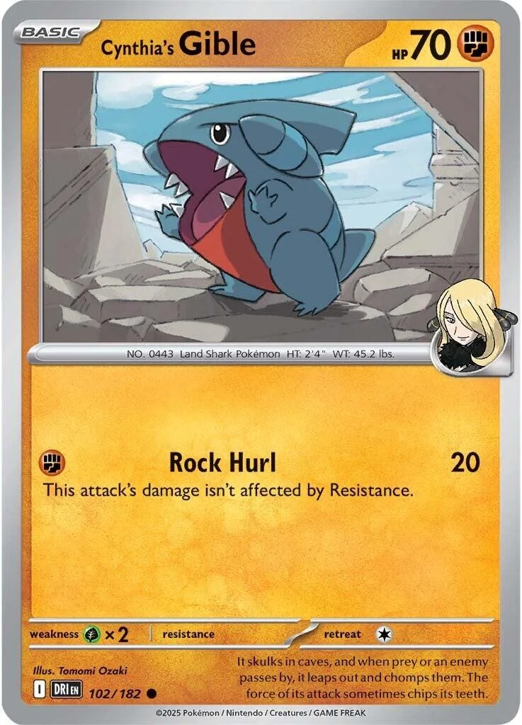 Cynthia's Gible (102/182) (DRI)