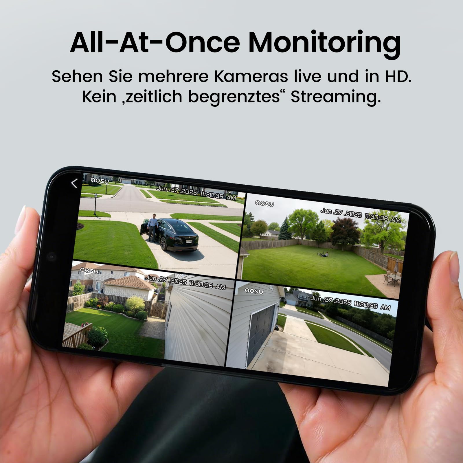 Überwachungskamera Außen 4K Solar Akku 360° PTZ mit Farb-Nachtsicht und KI-Erkennung