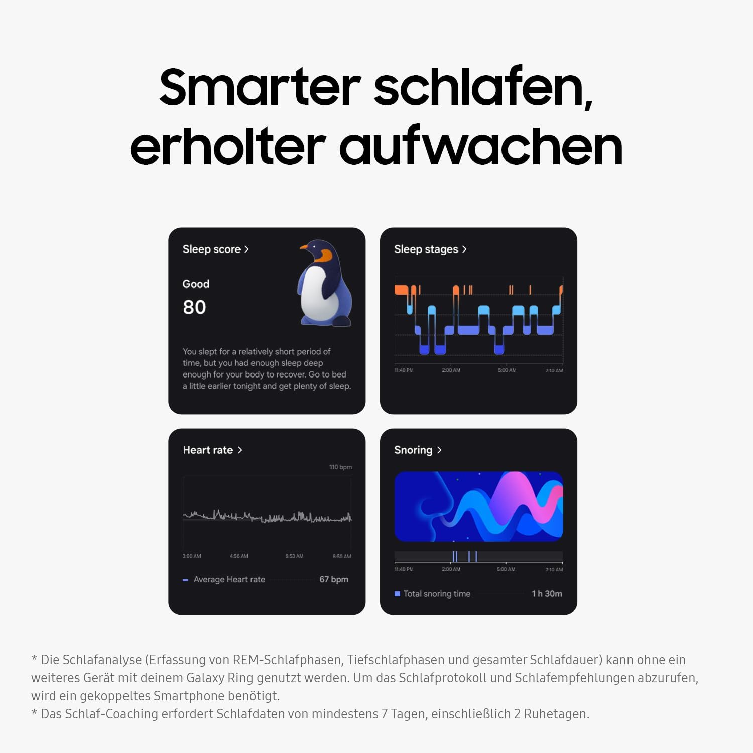 Ring, Smart Ring mit Titan-Gehäuse, Health mit AI, Schlaftracker, Fitness Tracker, Größe 8 (US), Titanium Black