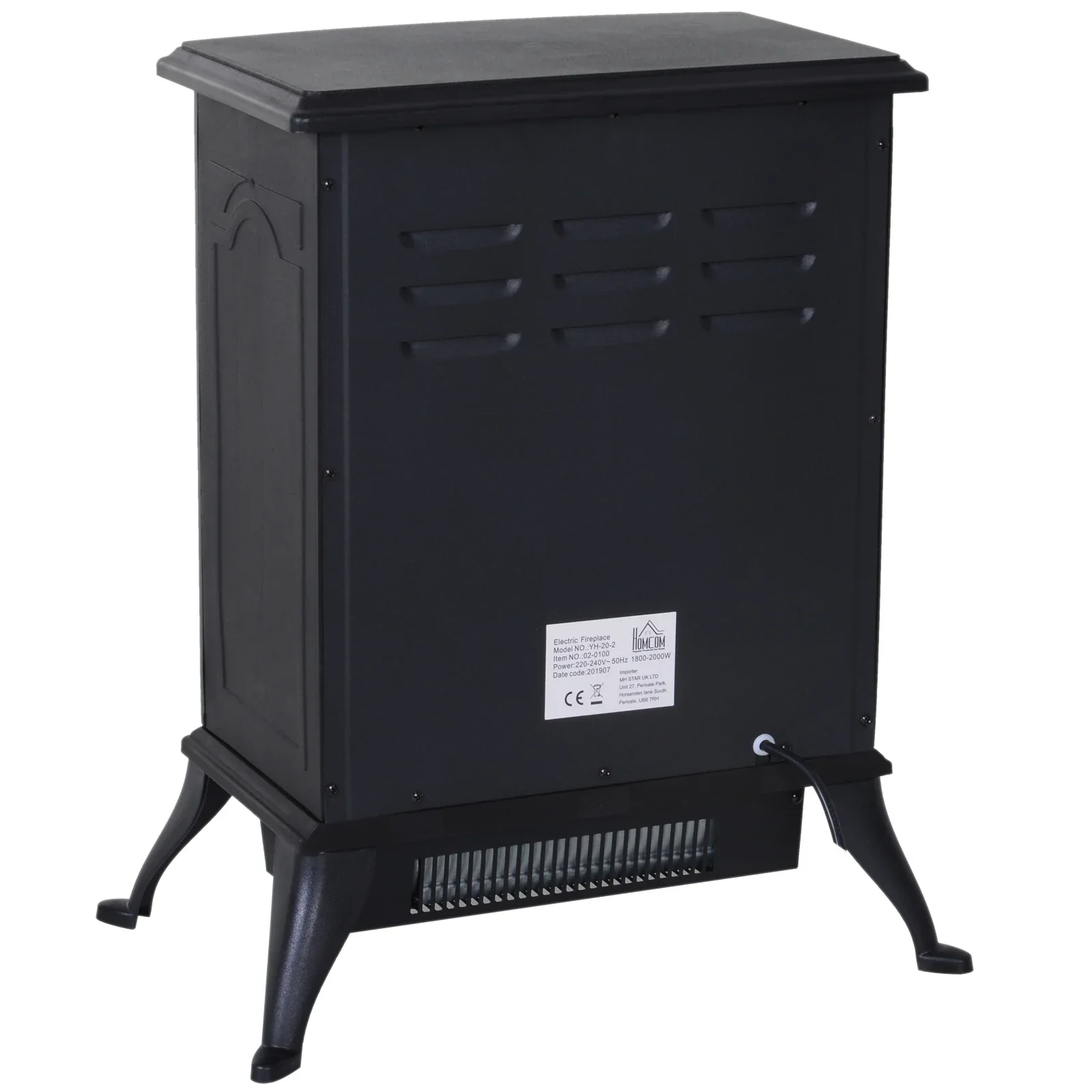 HOMCOM Elektrische haard rustiek design vlameffect