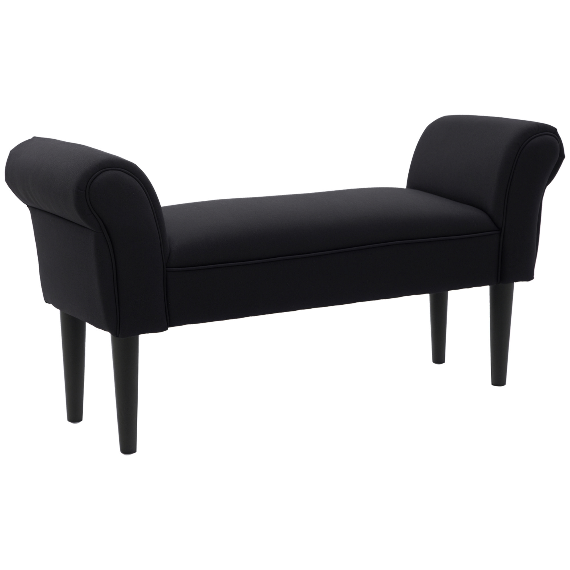 HOMCOM Sitzbank, Bettbank, zeitloses Design, weiche Polsterung, bis 130 kg, schwarz, 102 x 36 x 51 cm