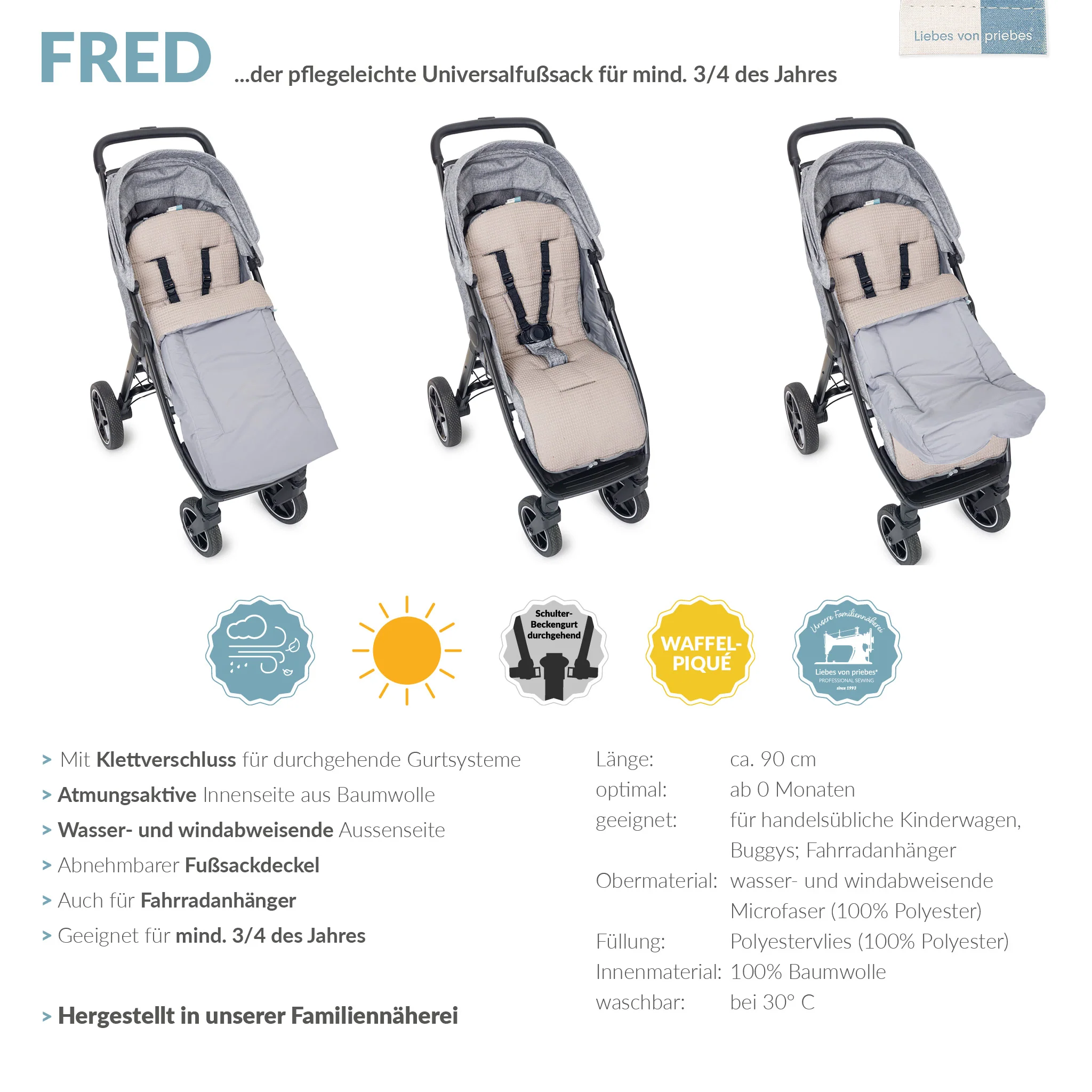 FRED der Sommerfu?sack mit Klettverschluss