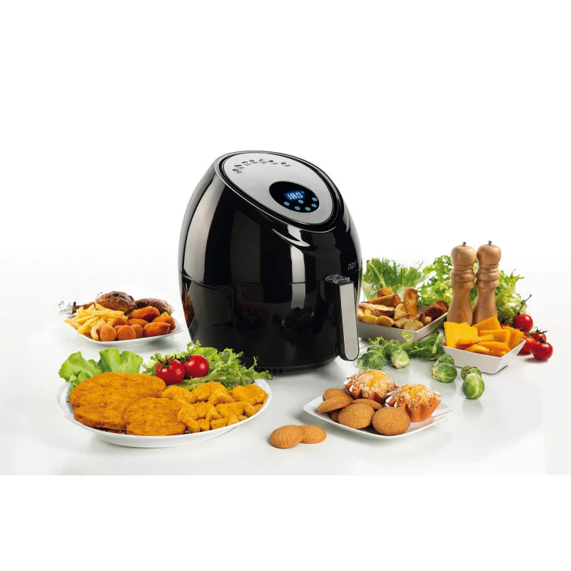 Friggitrice ad Aria XXL - 2,5 kg Patatine Fritte - 7 Litri - 1800 Watt - Nero