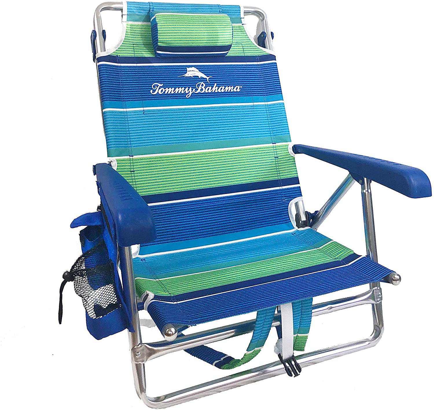 2 Backpack Beach Chairs with Storage Pouch and Towel Bar