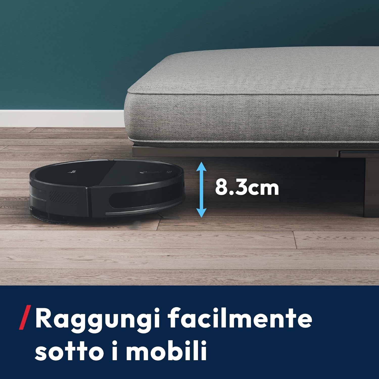 Hoover HG2 Robot Aspirapolvere e Lavapavimenti Hydro Pro, Ultra-Sottile, 5000Pa, Pulizia sotto i Mobili, Navigazione Laser, 160 Minuti di Autonomia, Svuotamento Automatico a Polvere [HG2Z50]