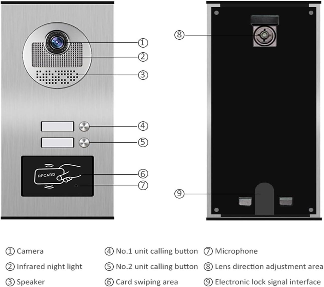 Videocitofono 7 Pollici Wifi Senza Fili Campanello Citofono For Appartamento Da 2/3 Unità Audio Bidirezionale(V70MG-660-1V2-lock)