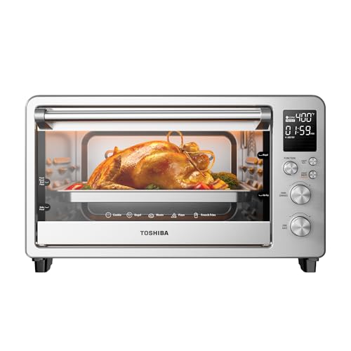 TOSHIBA ChefFry Air Fryer Toaster Oven Combo, 26.4 QT Large Capacity, 12 in 1 Countertop Toaster Oven, Stainless Steel : Home & Kitchen