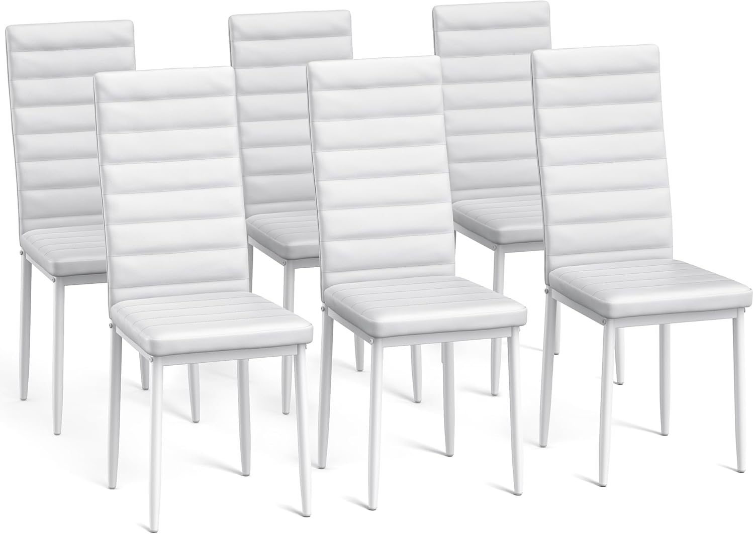 Bealife Set di 6 Sedie da Pranzo con Schienale Alto Imbottite Moderne per Cucina e Sala da Pranzo, Grigio Scuro Flanella