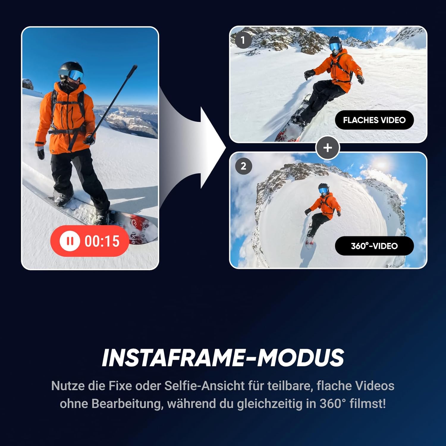 X5 Must-Have-Bundle - wasserdichte 8K 360°-Kamera, Führend bei wenig Licht, Unsichtbarer Selfie-Stick-Effekt, robuste & auswechselbare Linsen, 3 h Akku
