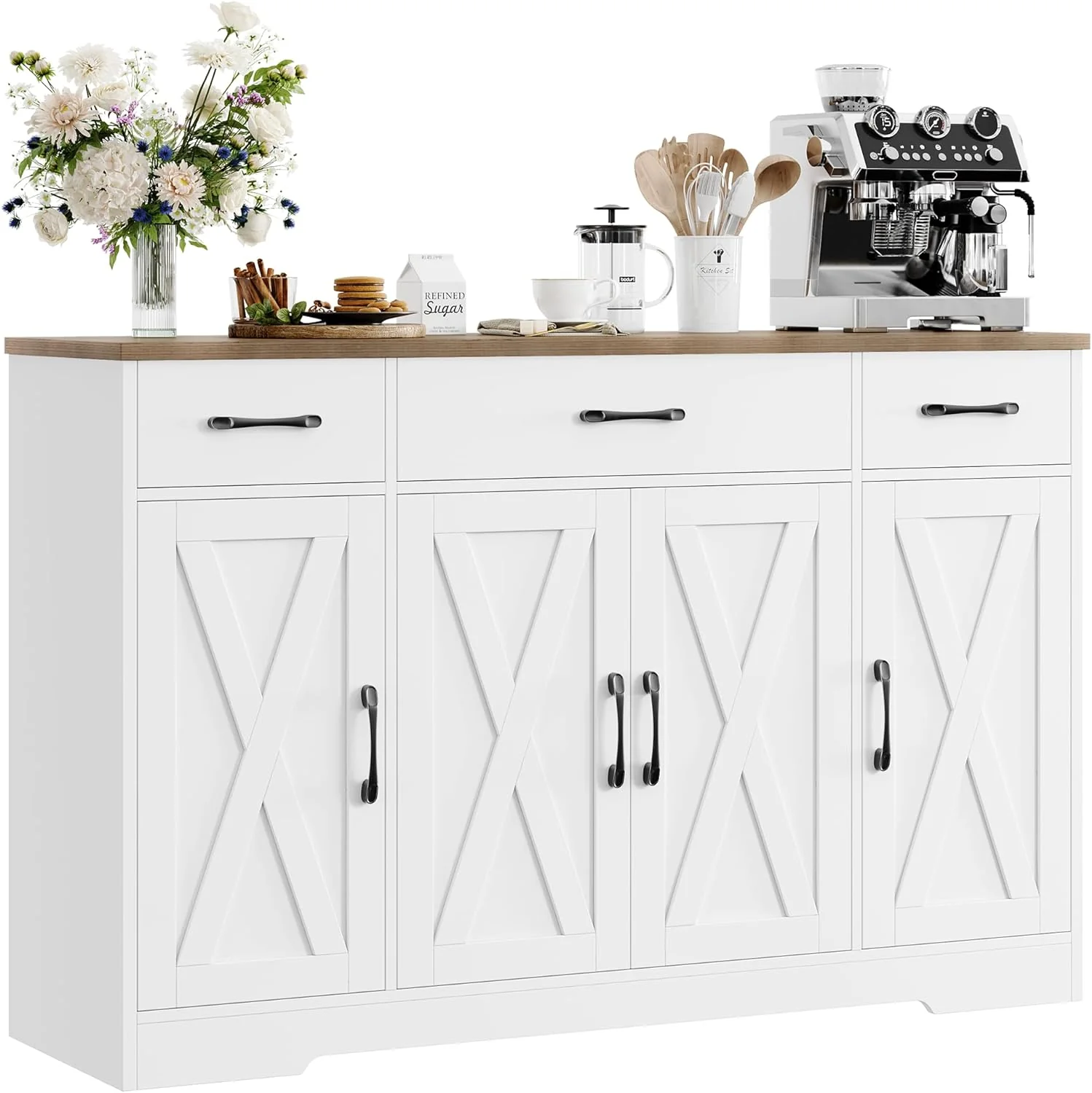 HOSTACK Buffet Cabinet with Drawers, 55