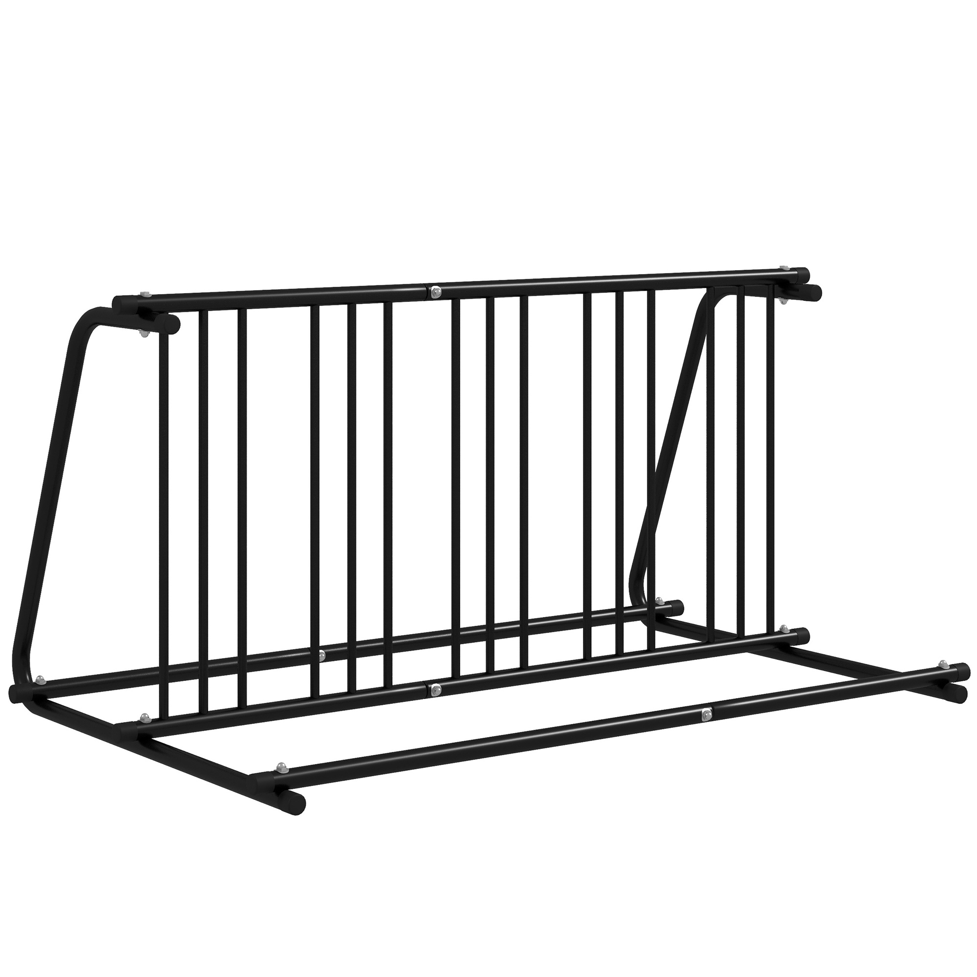 DURHAND Fahrradständer für 4 Fahrräder, wetterbeständig, zusätzliche Halterung, 155 x 100 x 75 cm, Schwarz