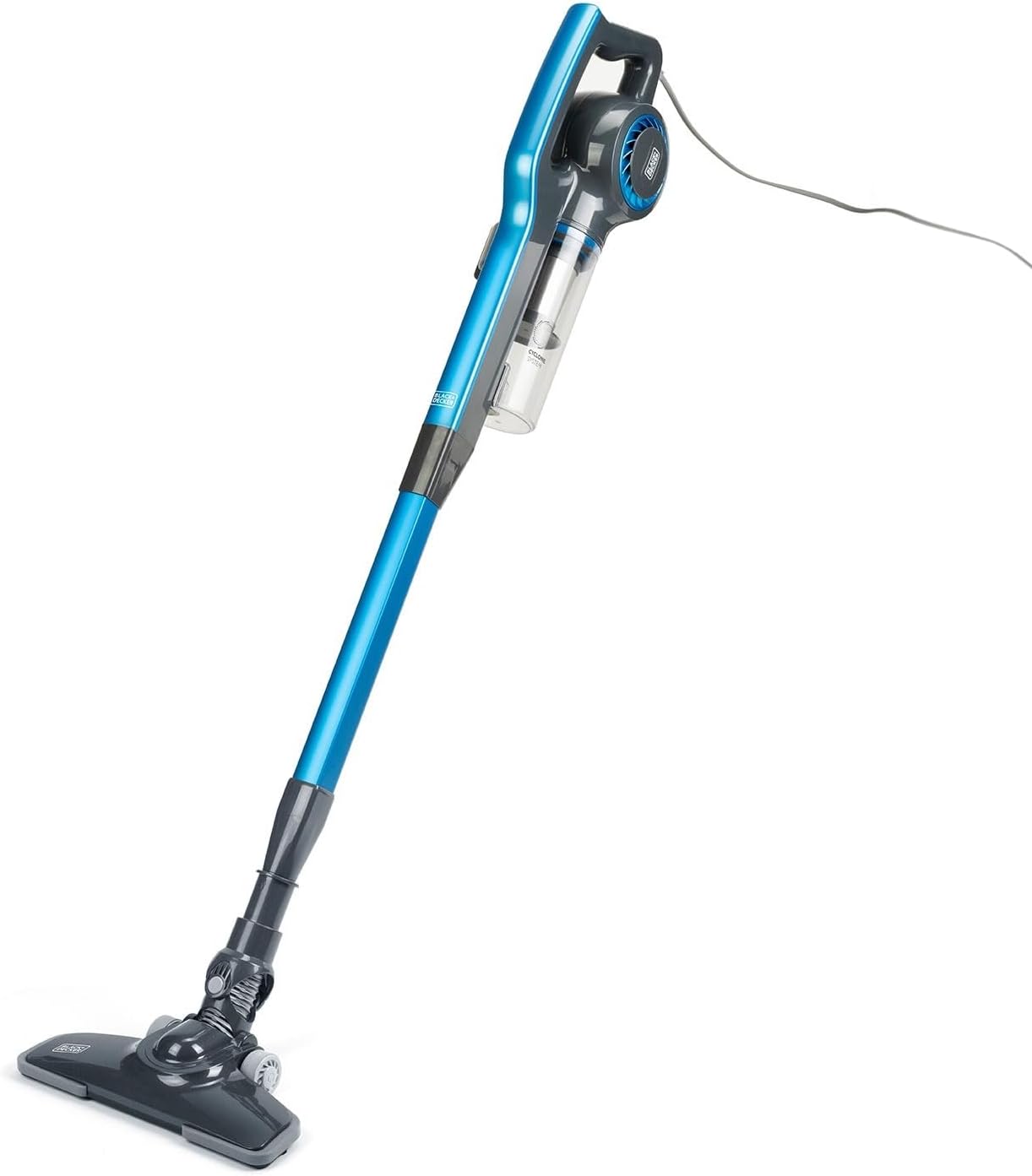 BLACK+DECKER - BXVMS600E 3-in-1 Electric Broom 600 W Hand and Crevice Vacuum Cleaner, 6 m Cable, Bagless Cyclonic Vacuum Cleaner, EPA Filter, Blue