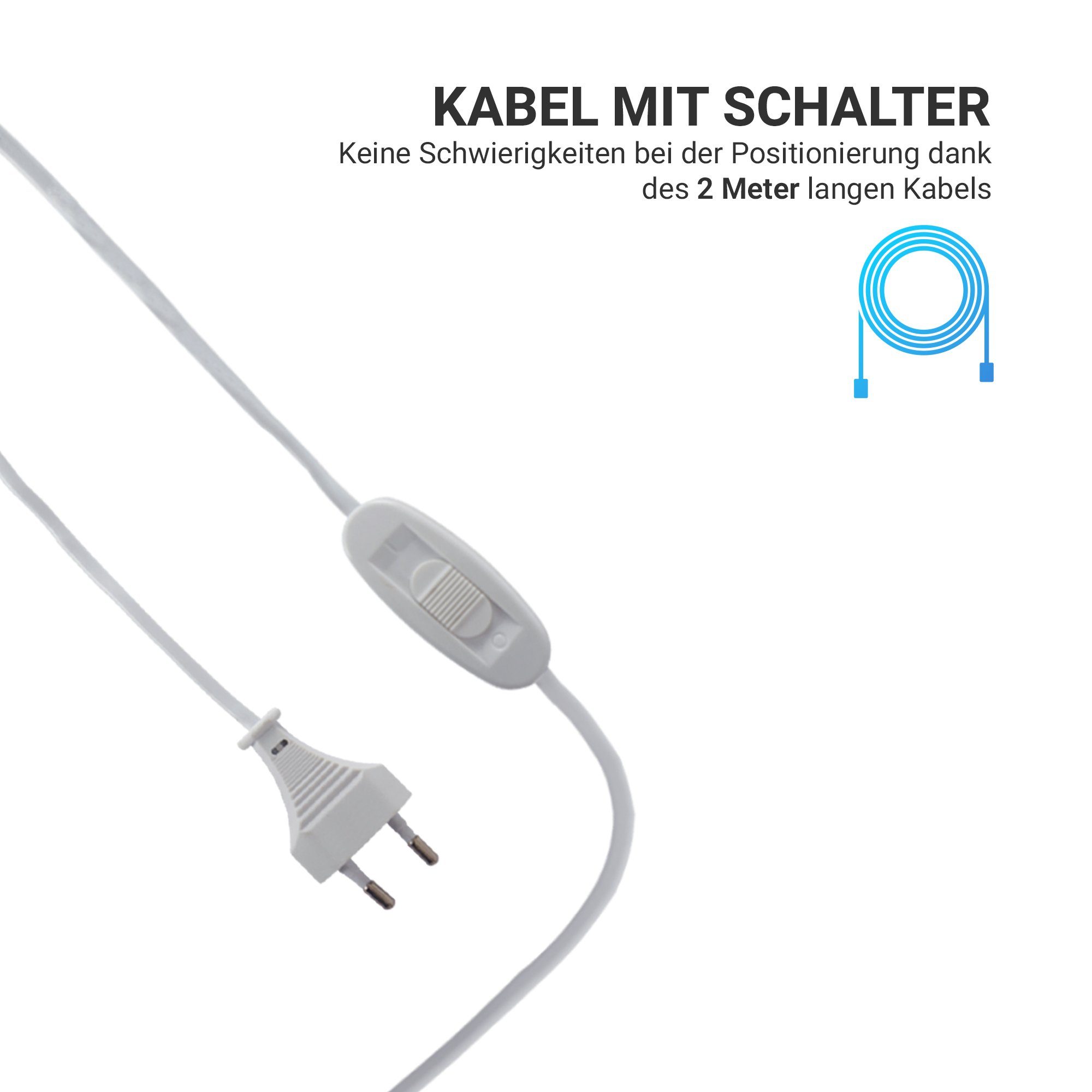 Deckenventilator mobil mit Anschlusskabel und Schalter